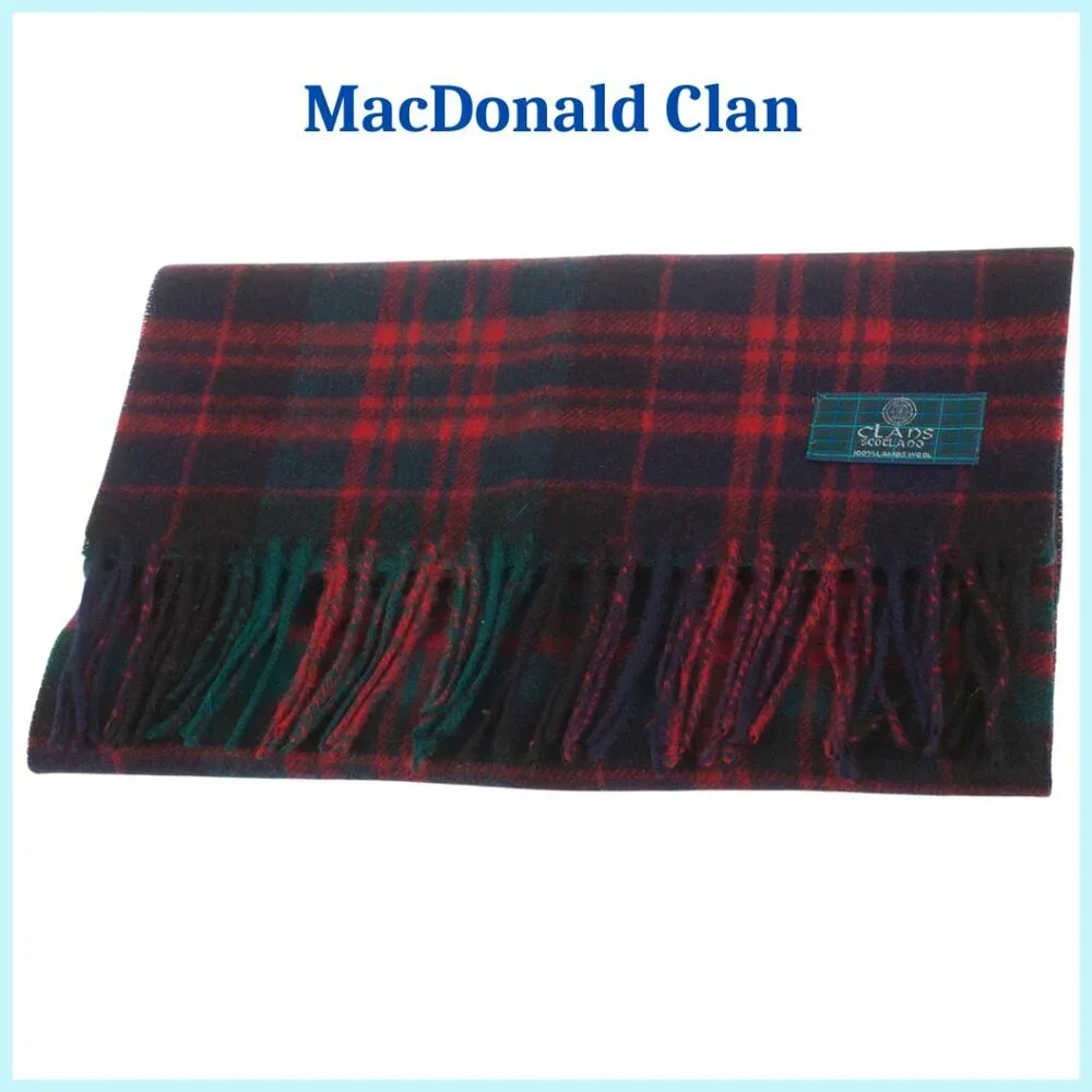 Scarf GUARANTEED 100% Quality Lambswool CLAN HISTORY & MOTTO INCLUDED
